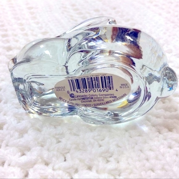NWT Vintage Indiana Glass Company | Crystal Bunny‎ Rabbit Votive Candle Holder - Picture 9 of 12